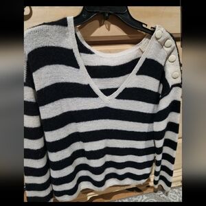 Sezane Jumper Sweater Womens S Mohair Alpaca Navy And White Nelson